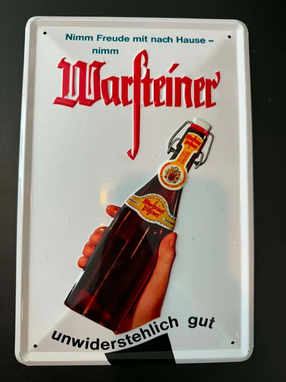 Warsteiner Germany Metal beer Tin Import Bar Sign